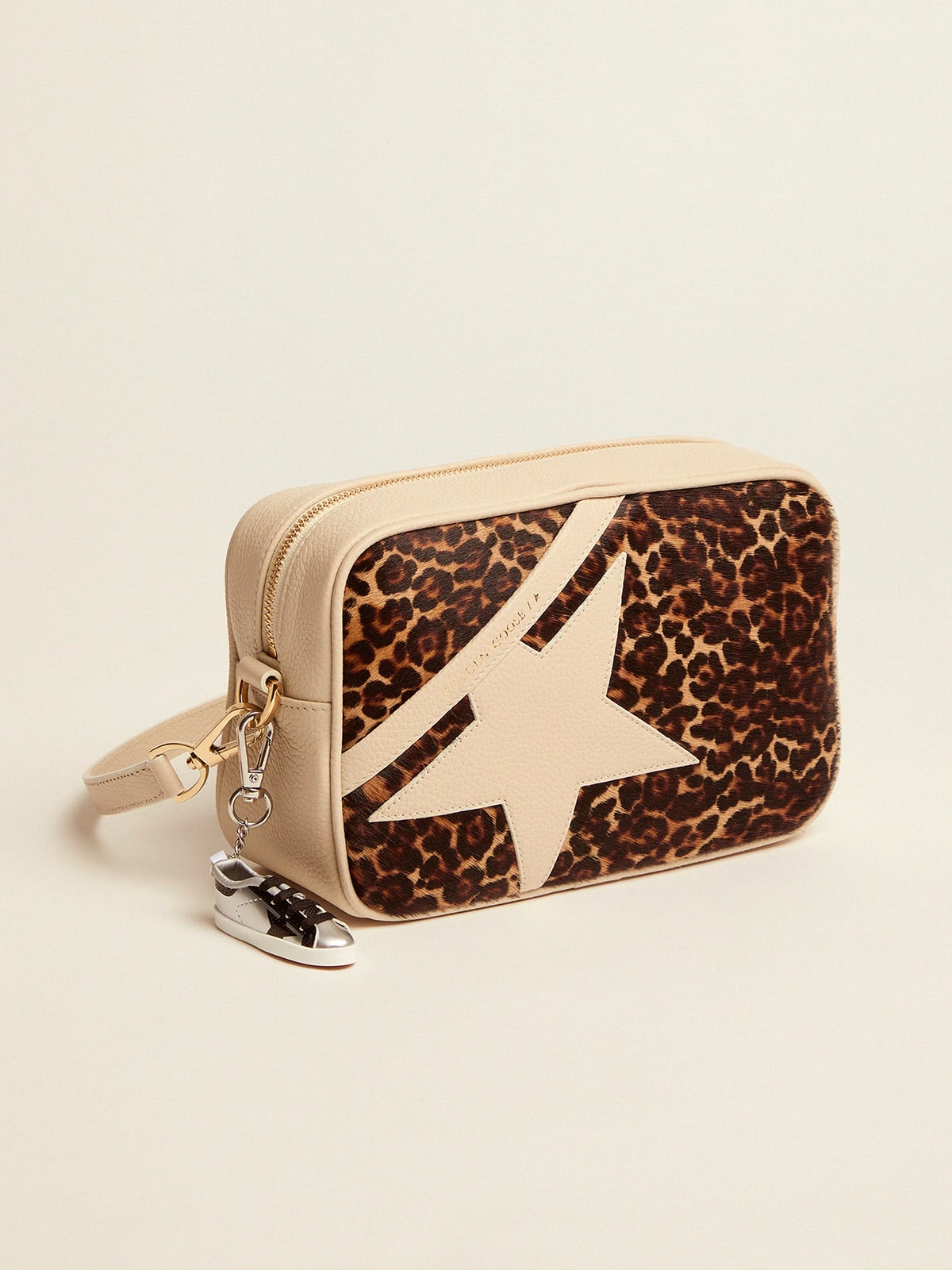 Golden Goose - Off-white Star Bag with leopard-print pony skin insert     in 