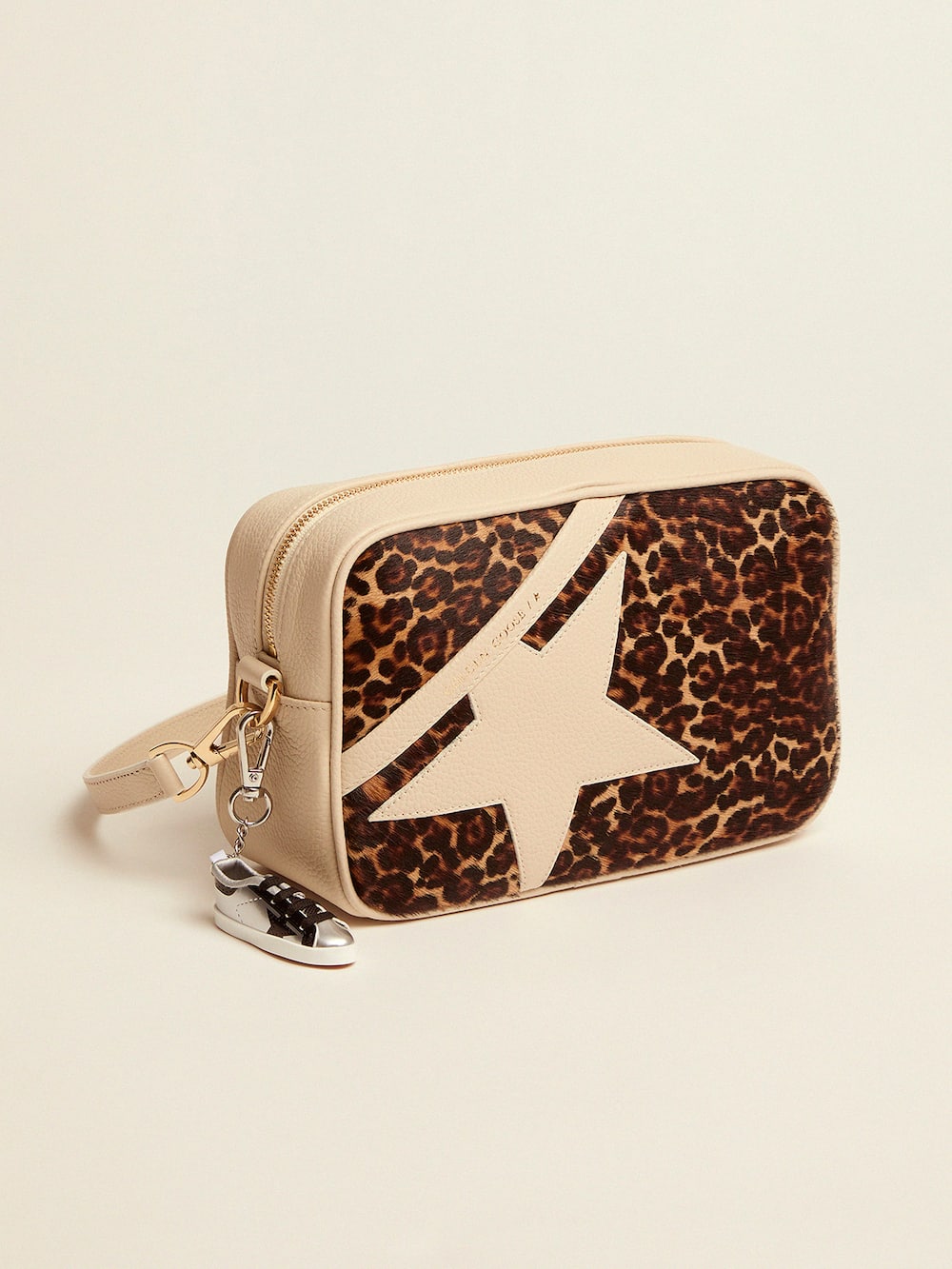 Golden Goose - Off-white Star Bag with leopard-print pony skin insert     in 
