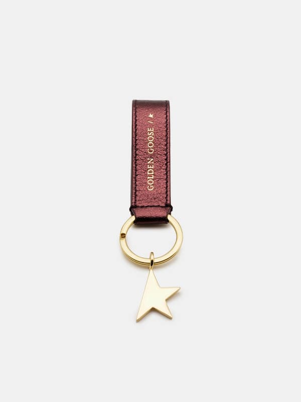 Metallic burgundy Star Keyring
