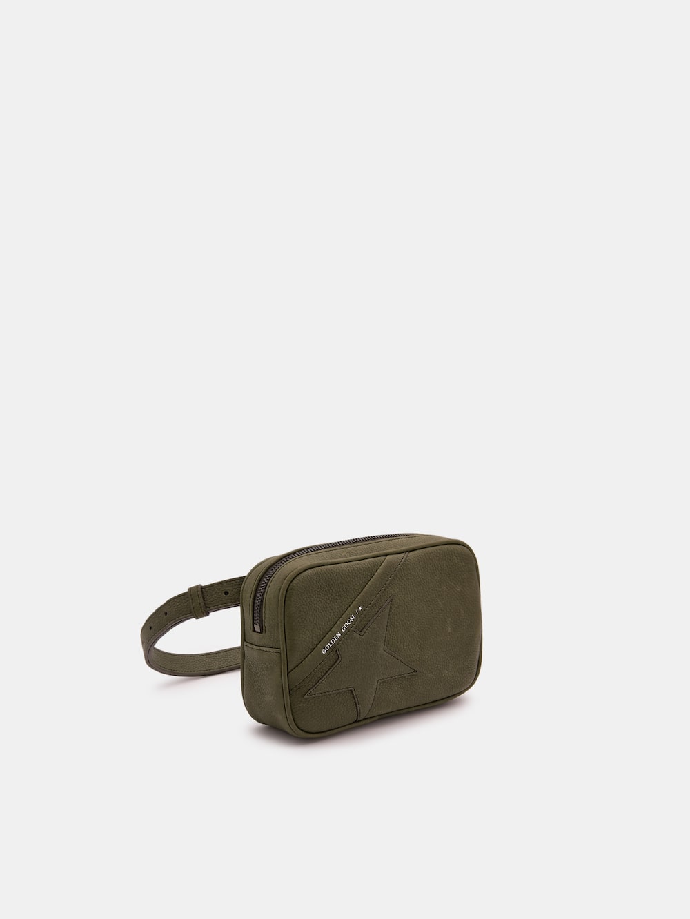 Golden Goose - Tasche Star Belt Bag aus gewalktem Leder in Armeegrün in 
