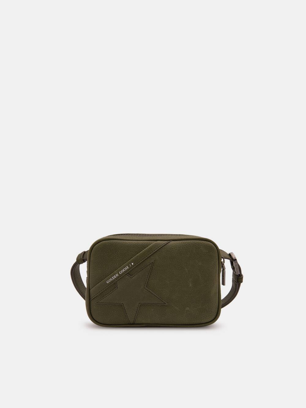 Golden Goose - Tasche Star Belt Bag aus gewalktem Leder in Armeegrün in 