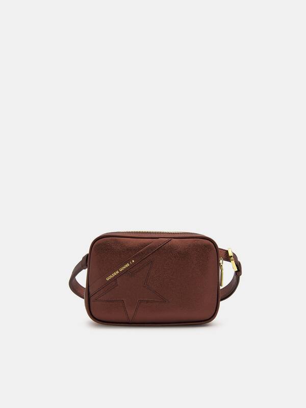 Star Belt Bag made of red laminated leather