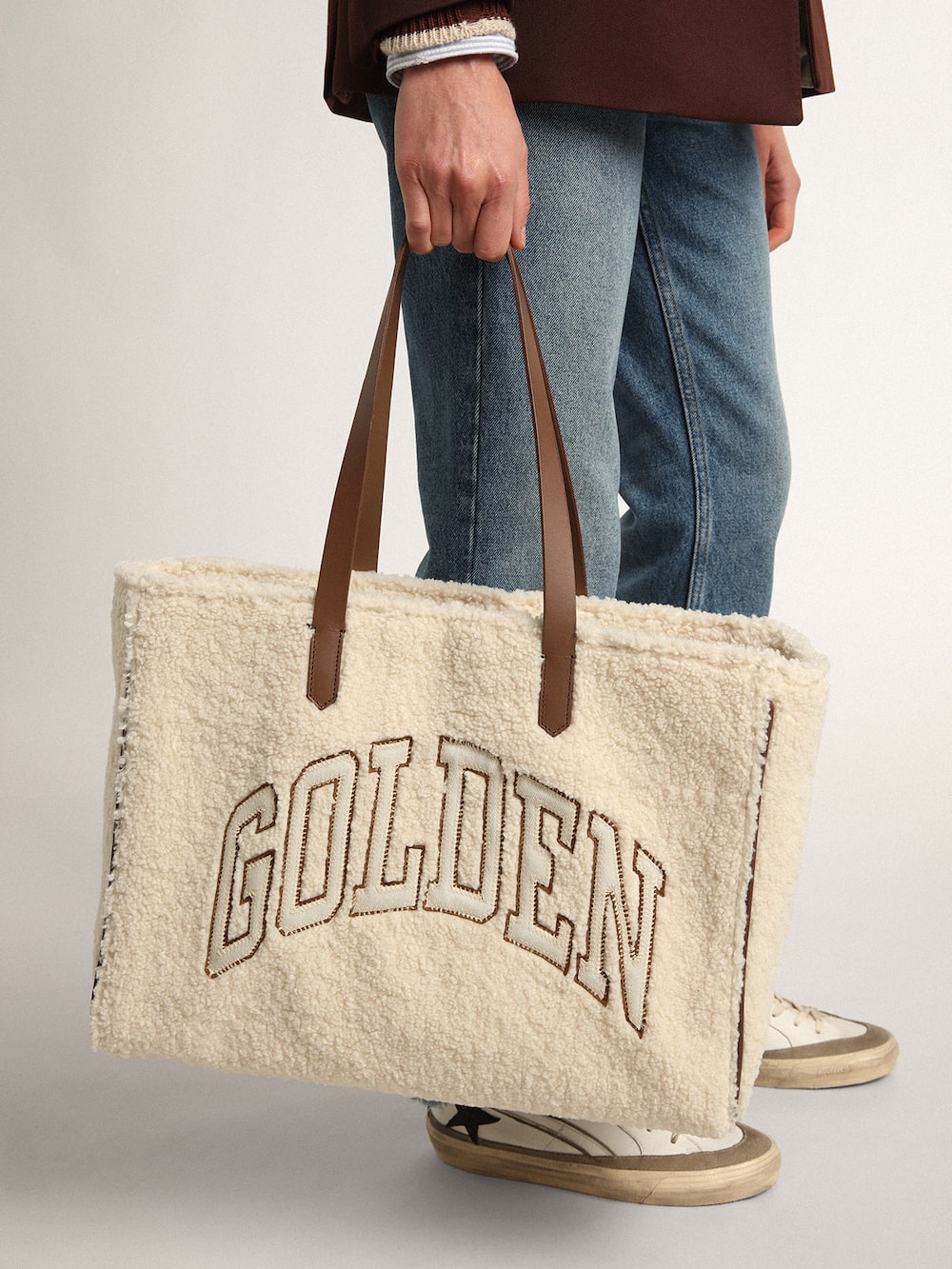 Golden Goose - Women's California Bag East-West in faux fur in 