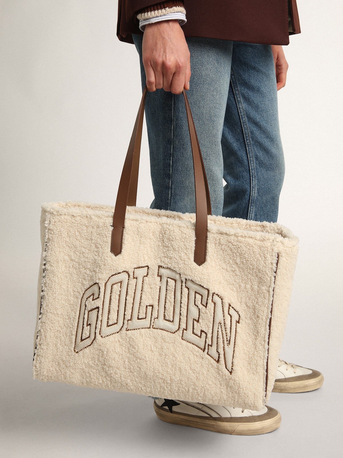 Golden Goose - Bolsa California feminina East-West de pele sintética in 