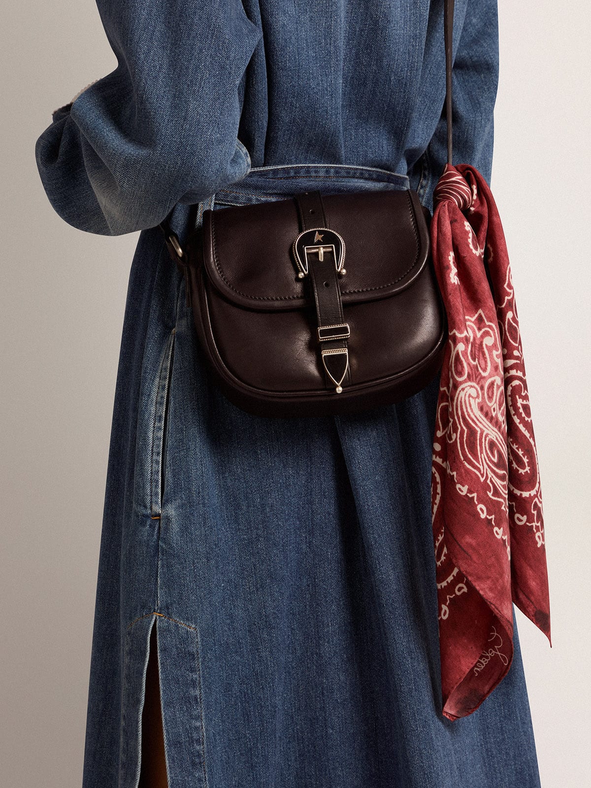 Golden Goose - Rodeo Bag peque&ntilde;o de piel negra in 