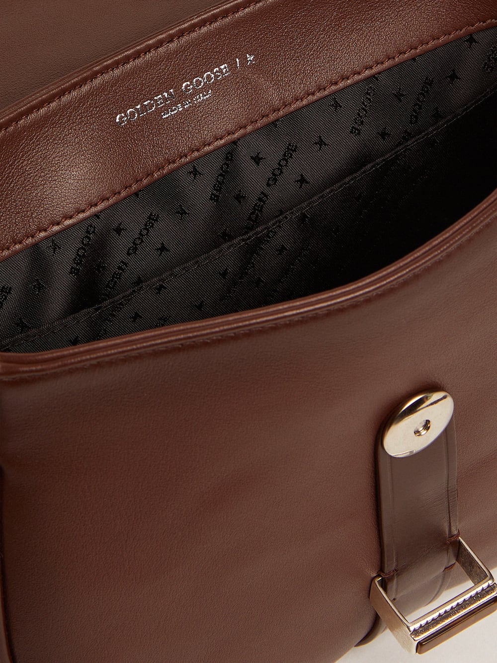 Golden Goose - Women's small Rodeo Bag in dark tan leather in 
