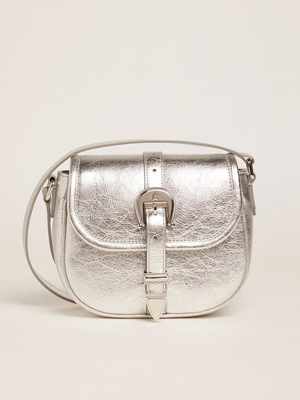 Golden Goose - Rodeo Bag Small aus silbernem Metallic-Leder für Damen in 