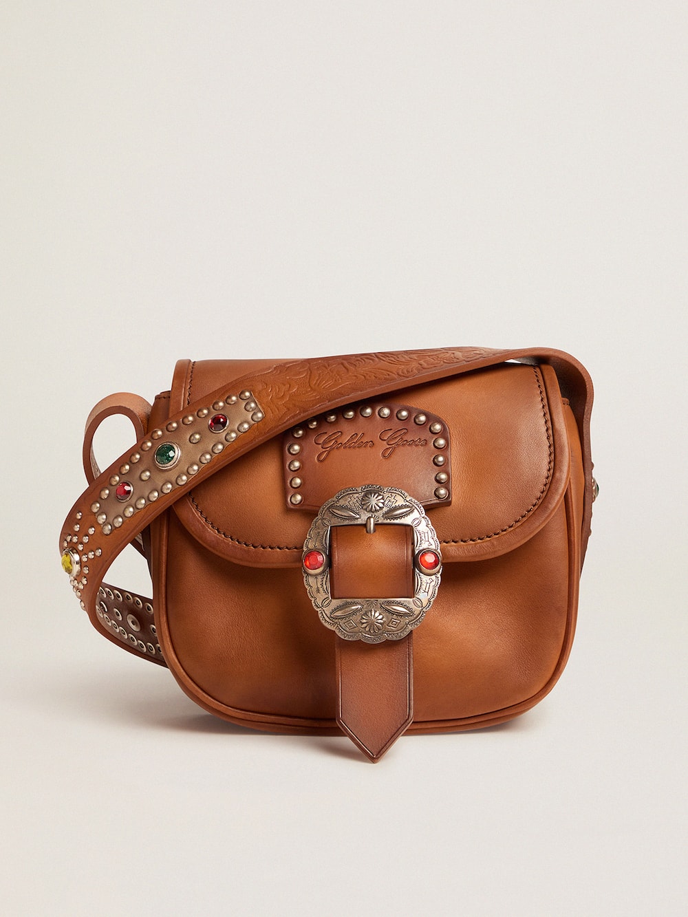 Golden Goose - Small Rodeo Bag in leather with decorative studs in 