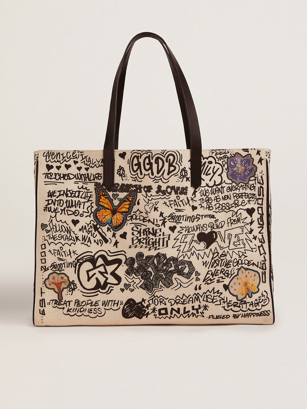 Golden Goose - California Bag im Querformat mit Graffitiprint in 