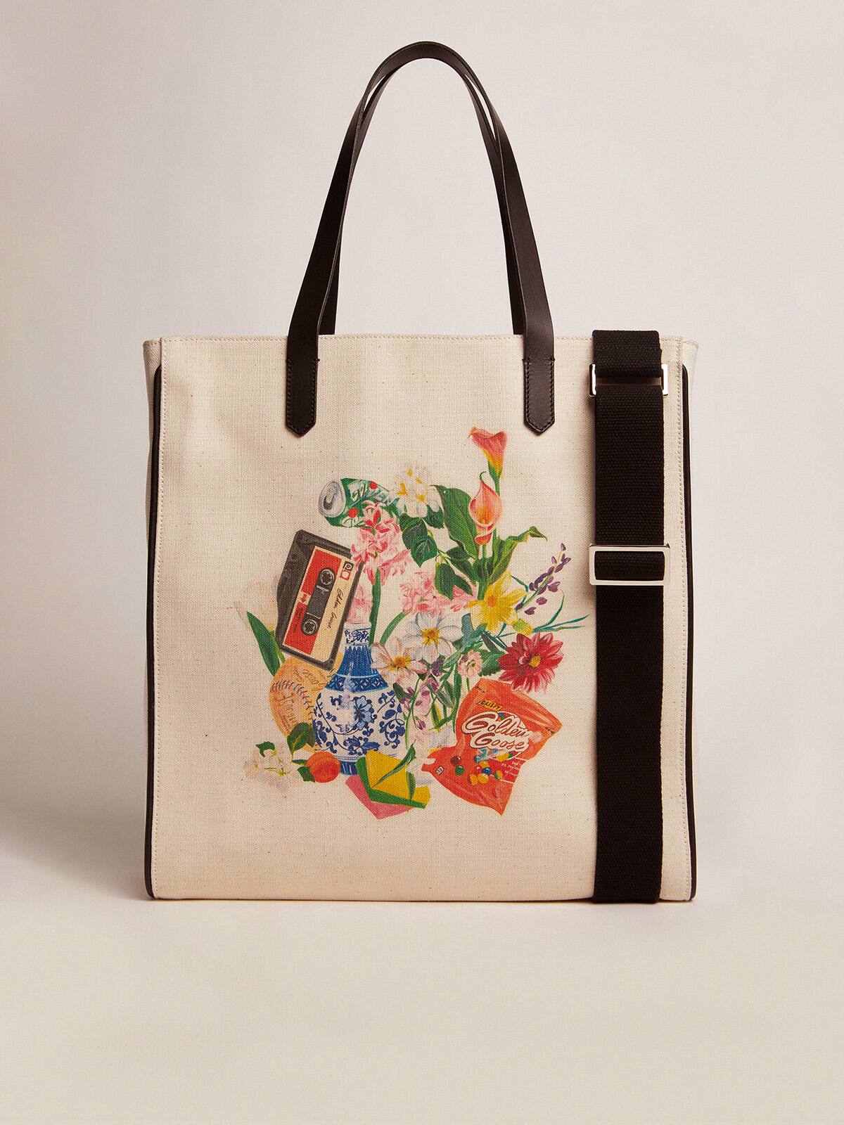 Golden Goose - North-South California Bag with contrasting collage print in 