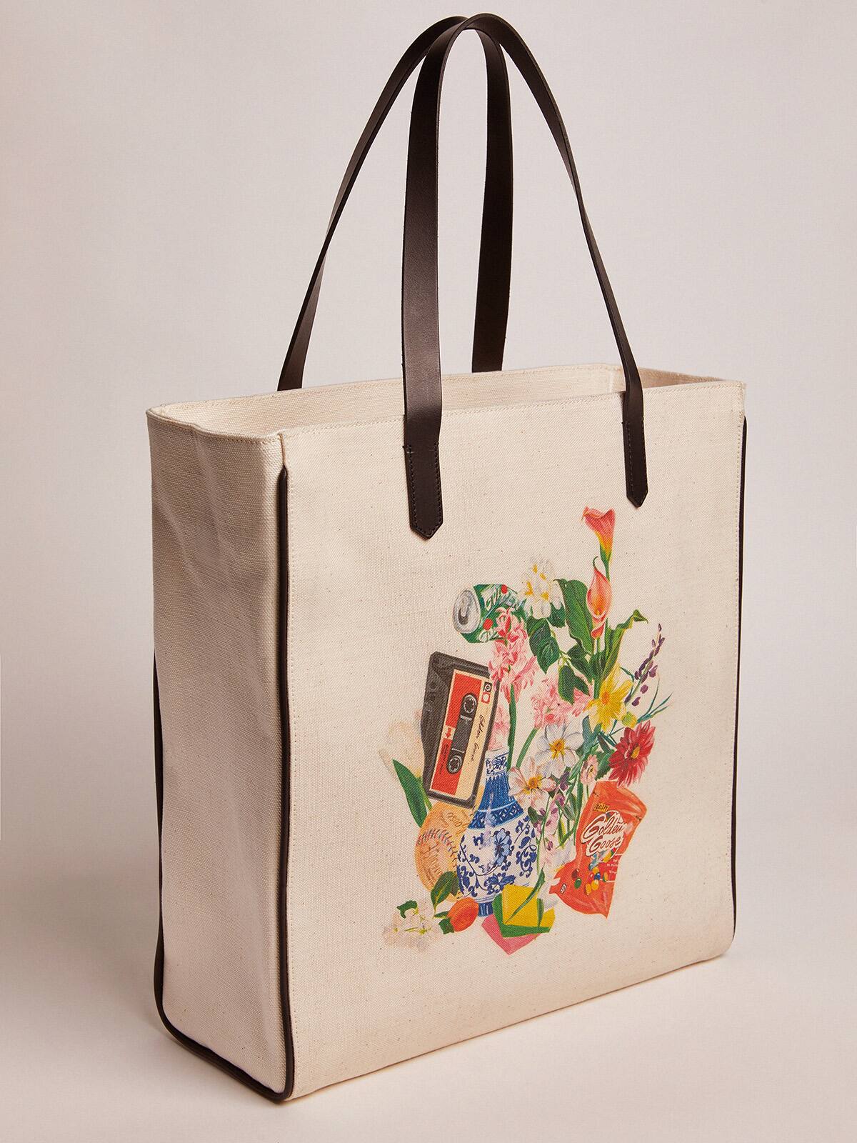 Golden Goose - North-South California Bag with contrasting collage print in 