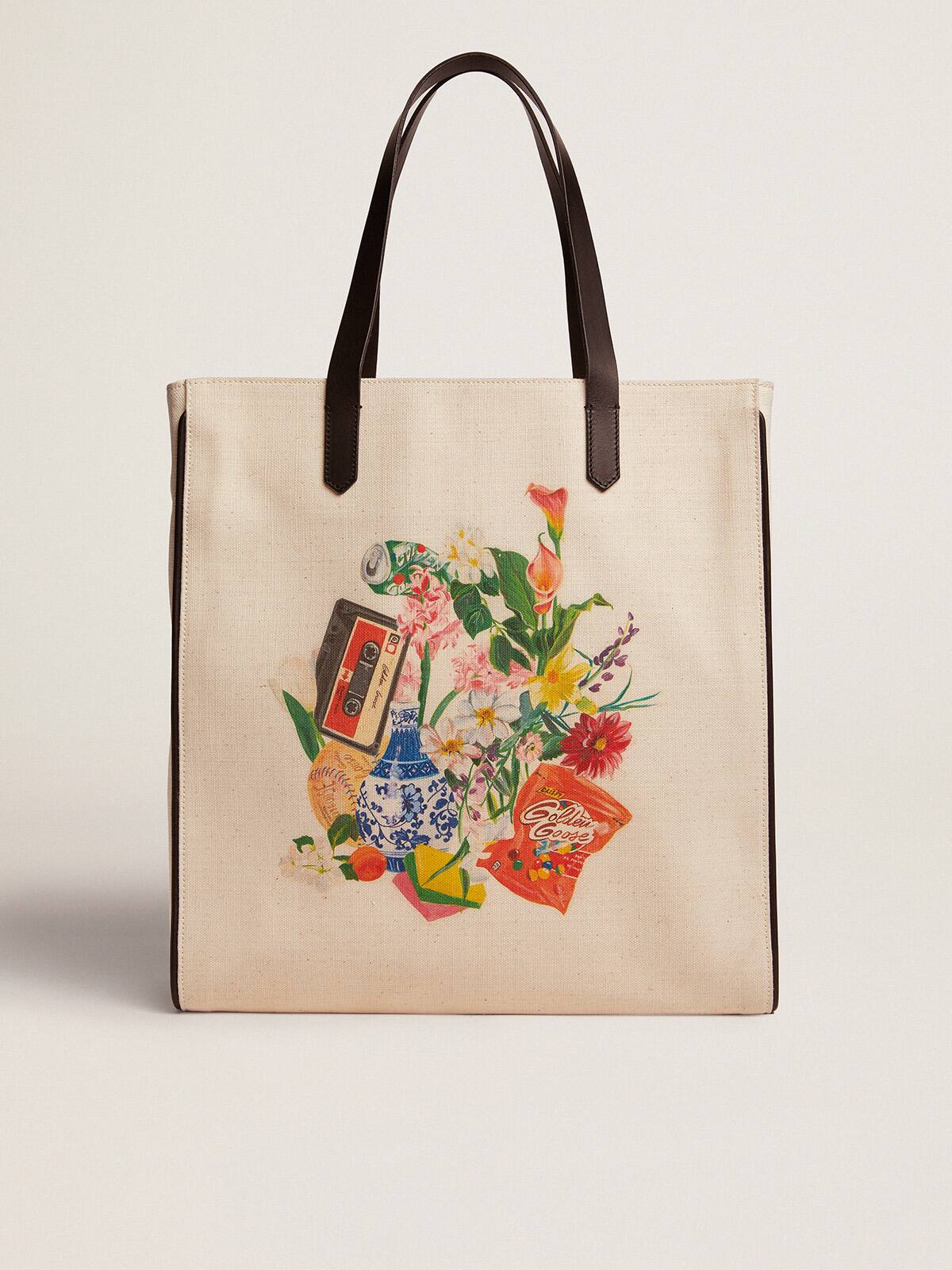 Golden Goose - North-South California Bag with contrasting collage print in 