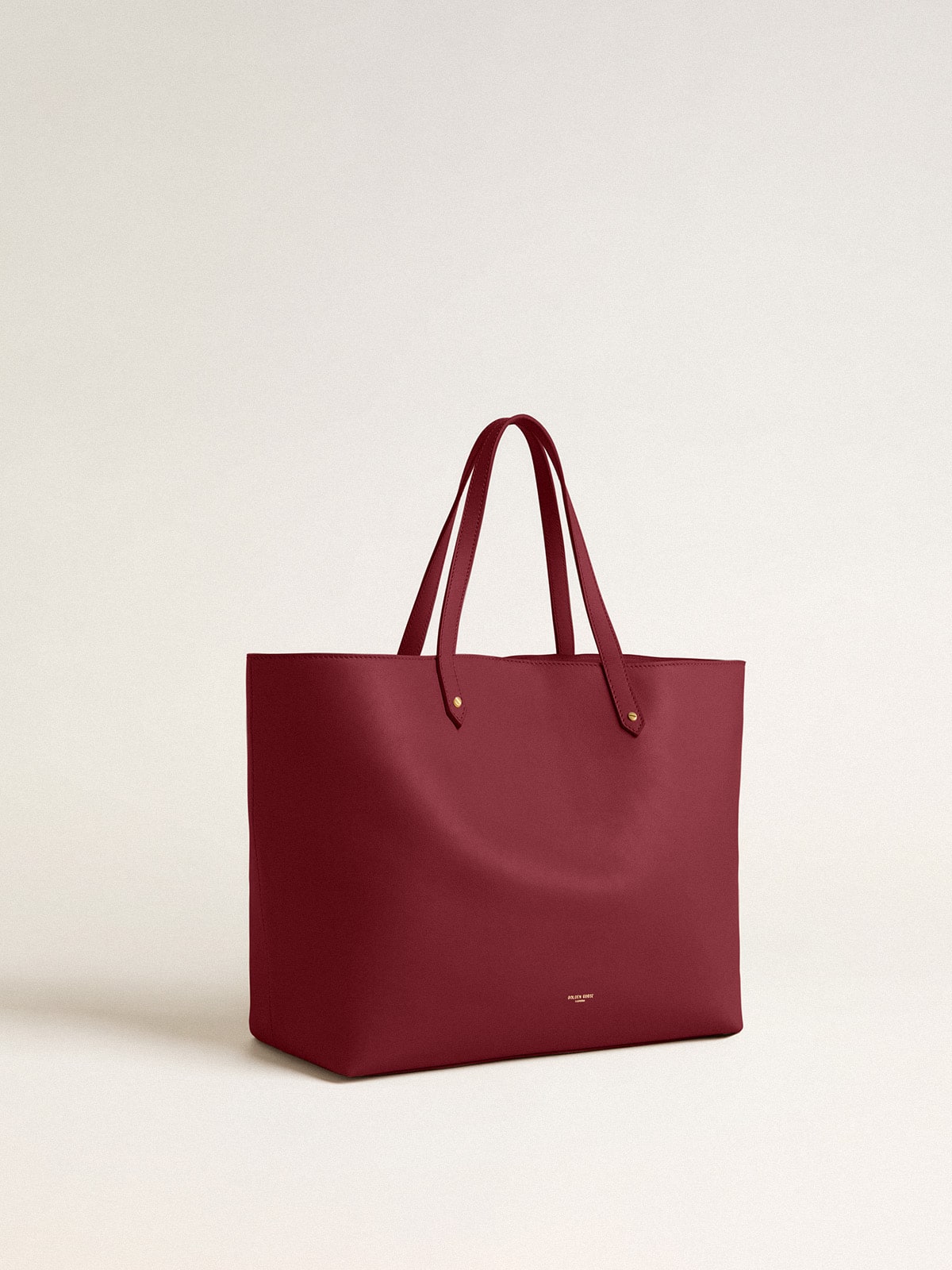 Golden Goose - Burgundy Pasadena Bag in smooth leather with gold logo in 