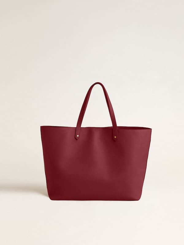Golden Goose - Burgundy Pasadena Bag in smooth leather with gold logo in 