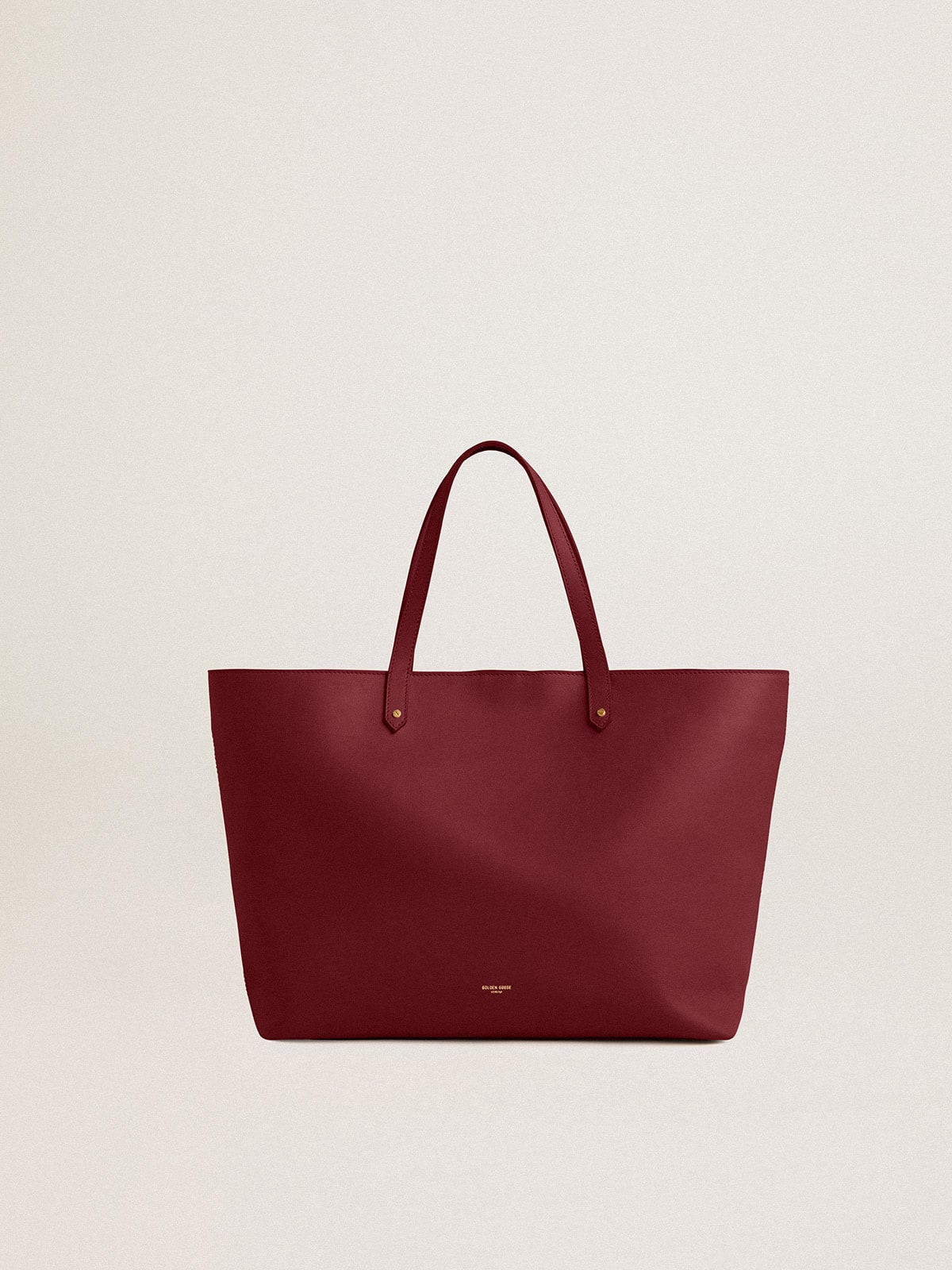 Golden Goose - Burgundy Pasadena Bag in smooth leather with gold logo in 