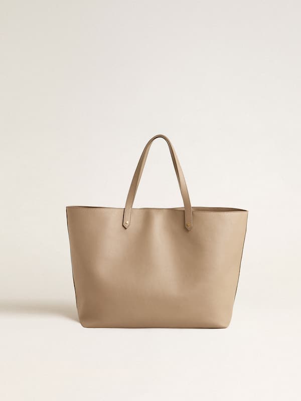 Golden Goose - Dove-gray Pasadena Bag in smooth leather with gold logo in 