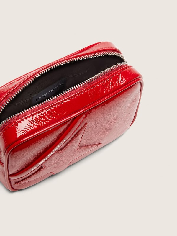 Golden Goose - Mini Star Bag aus rot lackiertem Leder mit Ton-in-Ton-Stern in 