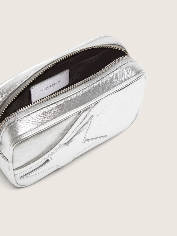 Golden Goose - Women's Mini Star Bag in silver laminated leather with tone-on-tone star in 
