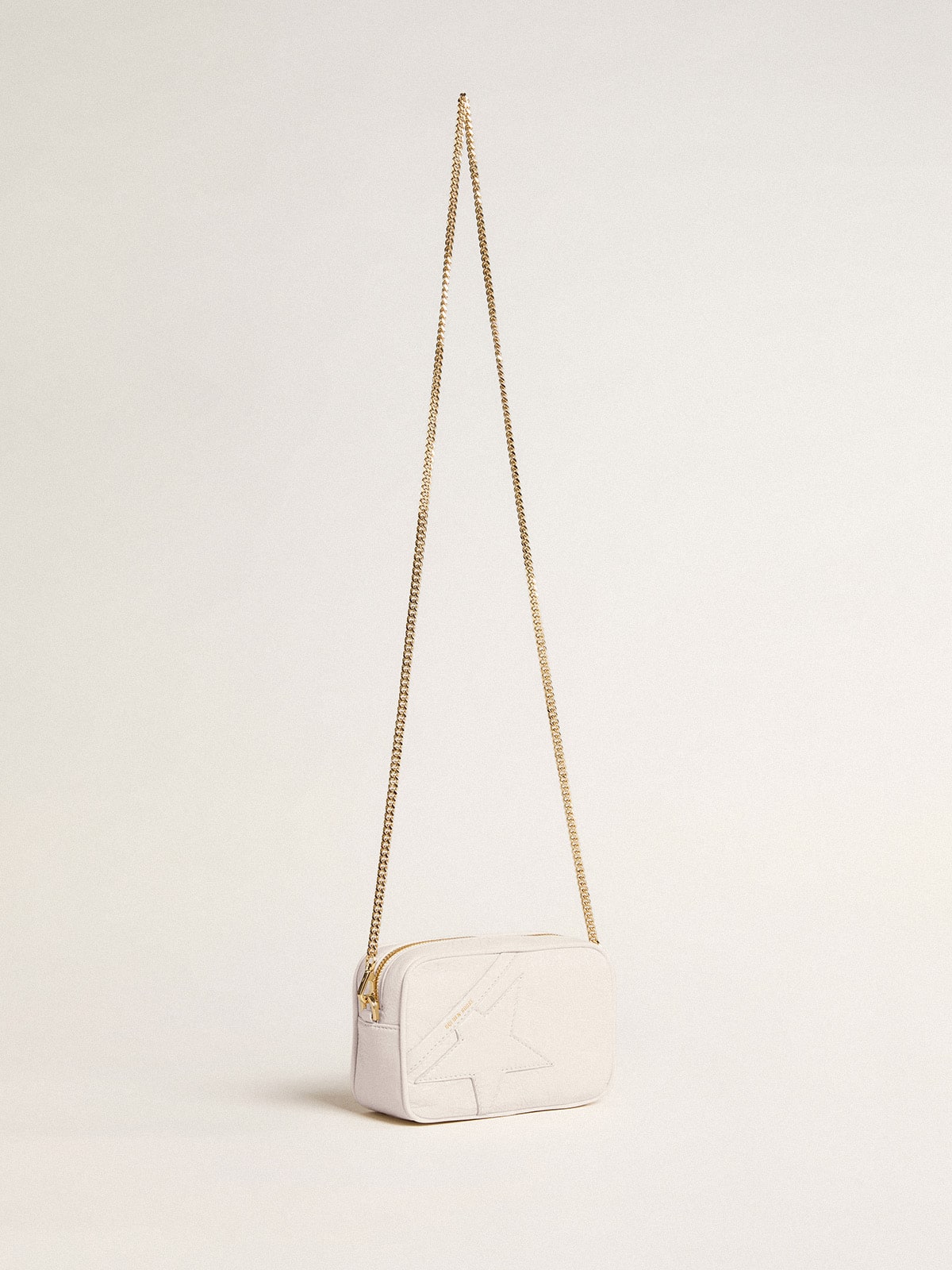 Golden Goose - Mini Star Bag in butter-white leather with tone-on-tone star in 