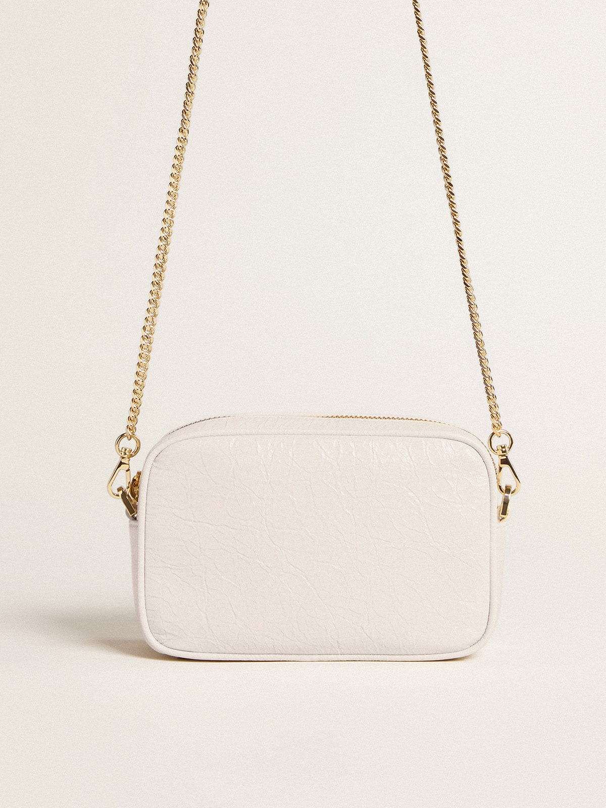 Golden Goose - Mini Star Bag in butter-white leather with tone-on-tone star in 