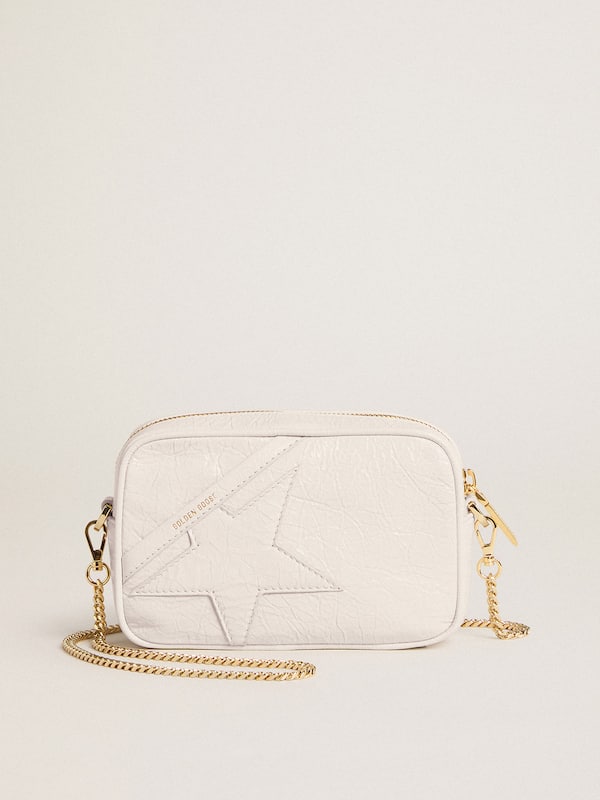 Golden Goose - Mini Star Bag in butter-white leather with tone-on-tone star in 