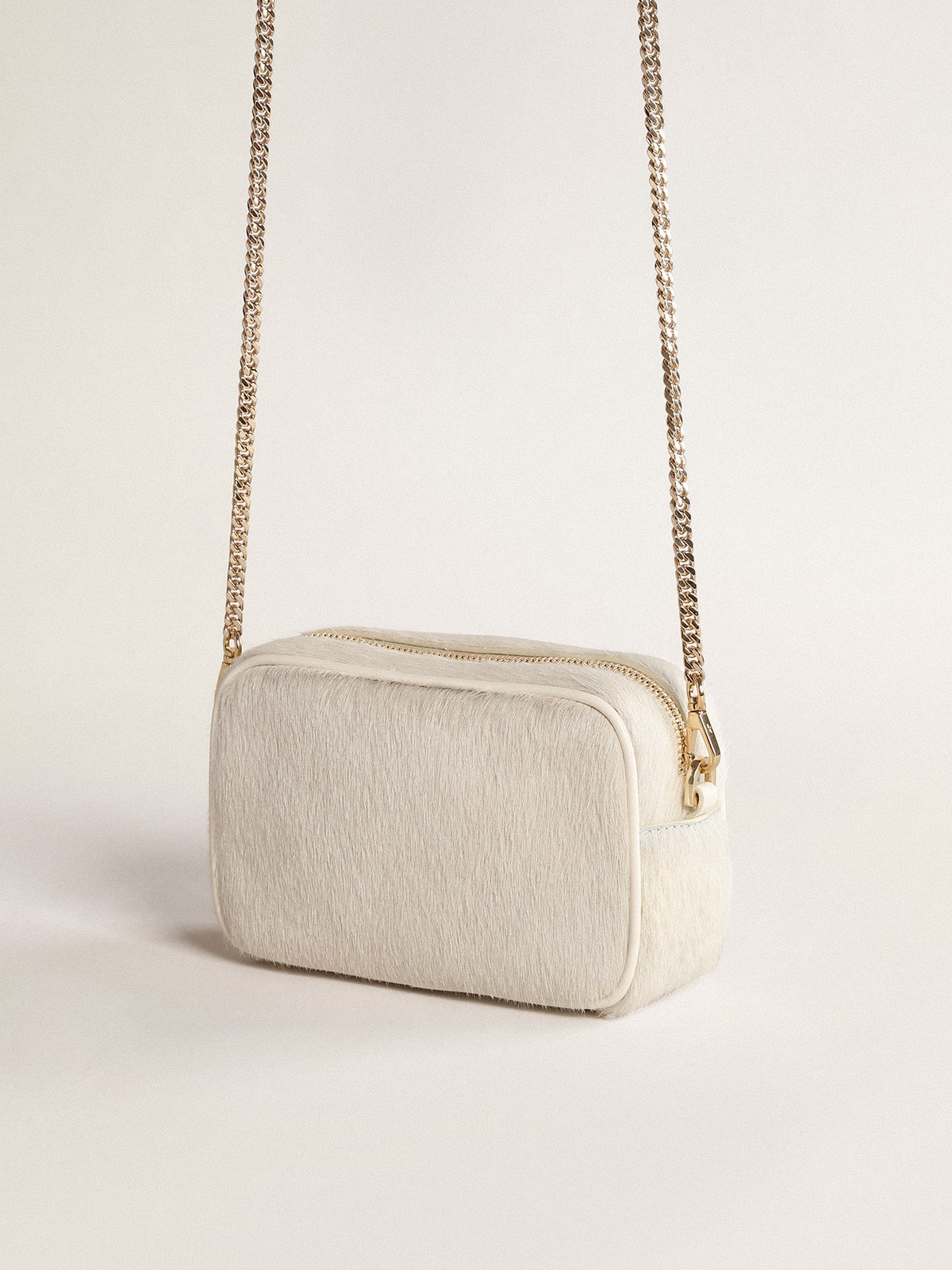 Golden Goose - Mini Star Bag in heritage white leather with tone-on-tone star in 