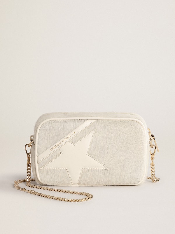 Mini Star Bag en cuir blanc caract&eacute;ristique avec &eacute;toile ton sur ton