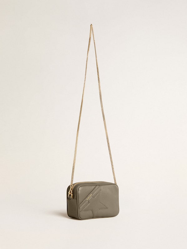Golden Goose - Mini Star Bag in sage-green leather with tone-on-tone star in 