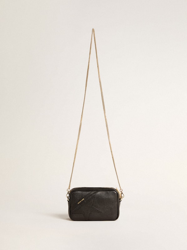Golden Goose - Mini Star Bag in black leather with tone-on-tone star in 