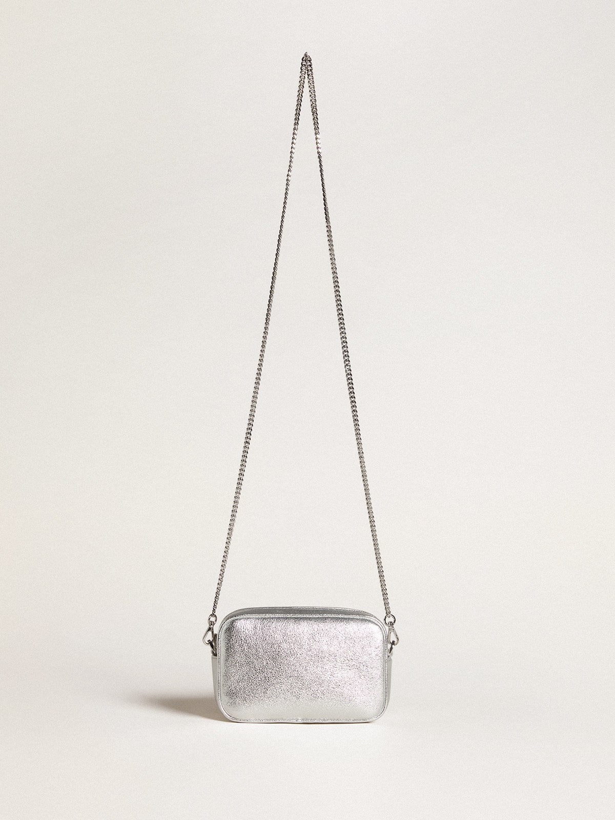 Golden Goose - Mini Star Bag in silver metallic leather with Swarovski crystal star in 