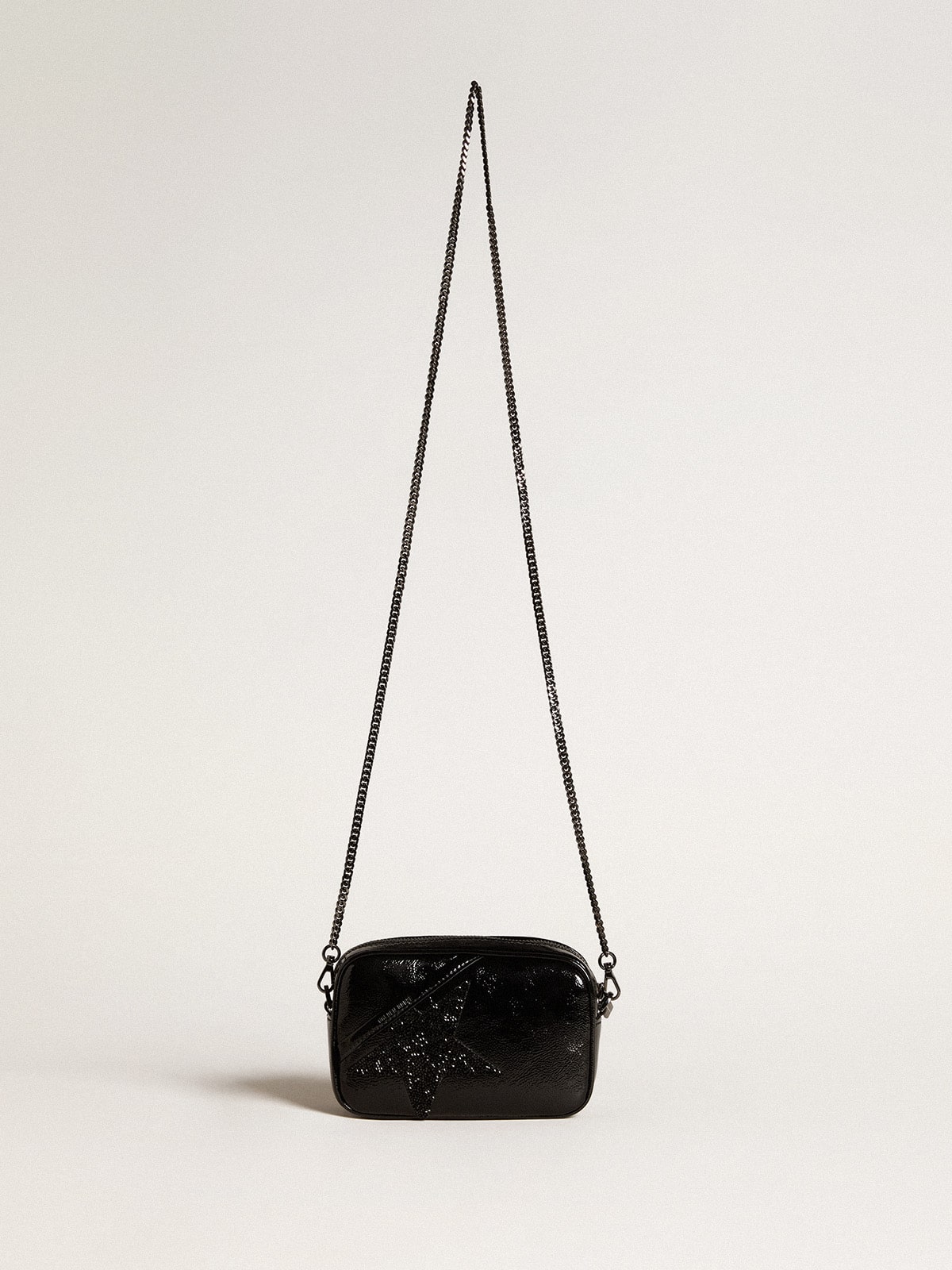 Mini Star Bag in black leather with Swarovski crystal star