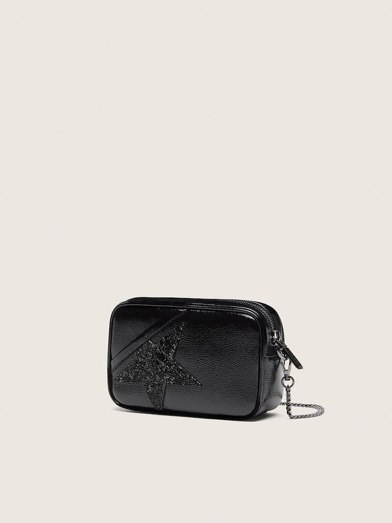 Golden Goose - Mini Star Bag de piel negra con estrella con cristales Swarovski in 