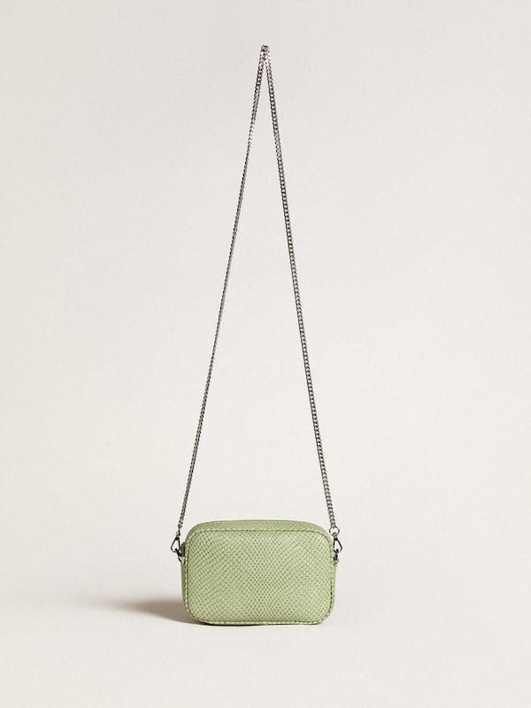 Golden Goose - Mini Star Bag in light green snake-print leather in 