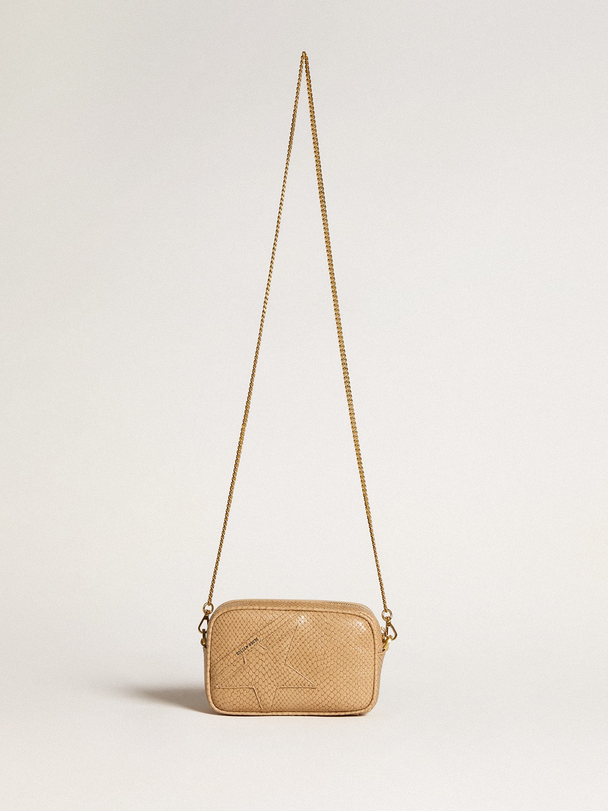 Golden Goose - Mini Star Bag in beige snake-print leather in 