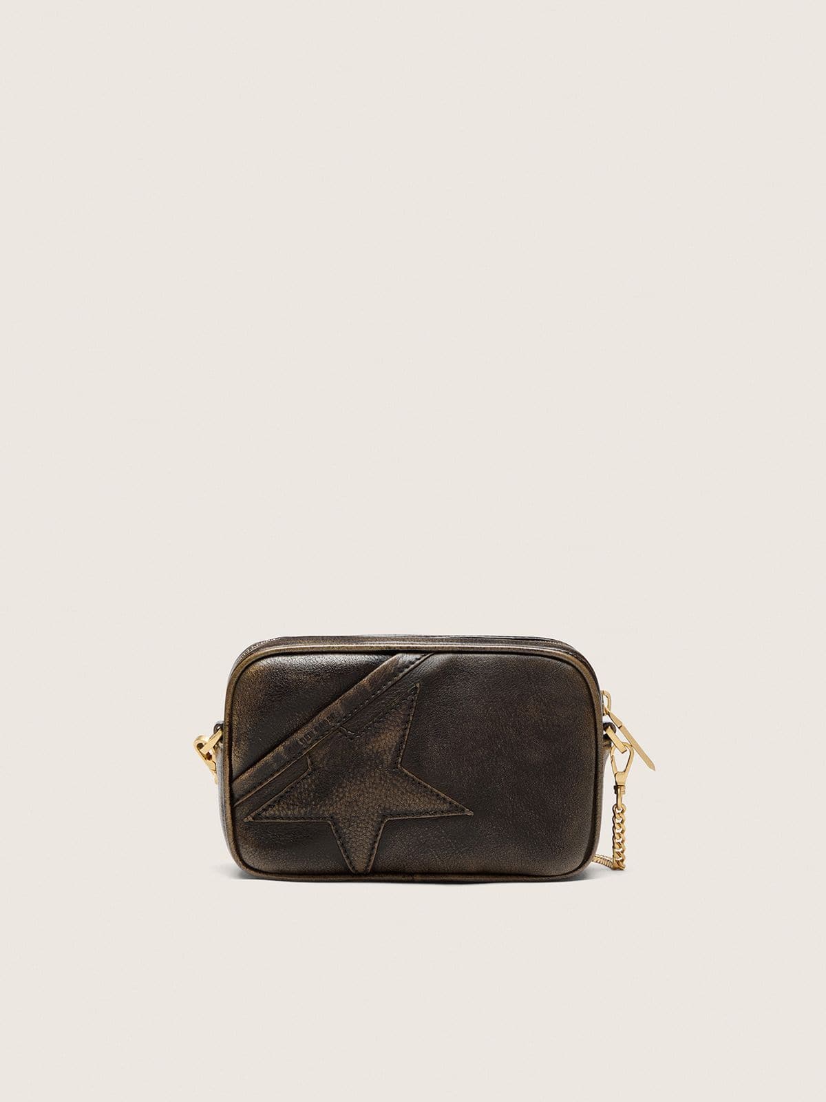 Golden Goose - Star Bag ミニ ユーズド調レザー（ダークブラウン） トーン・オン・トーンスター in 