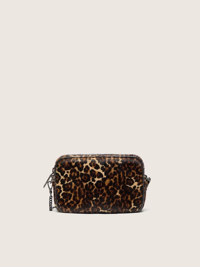 Golden Goose - Mini Star Bag fa&ccedil;on poulain &agrave; imprim&eacute; animalier avec &eacute;toile ton sur ton in 