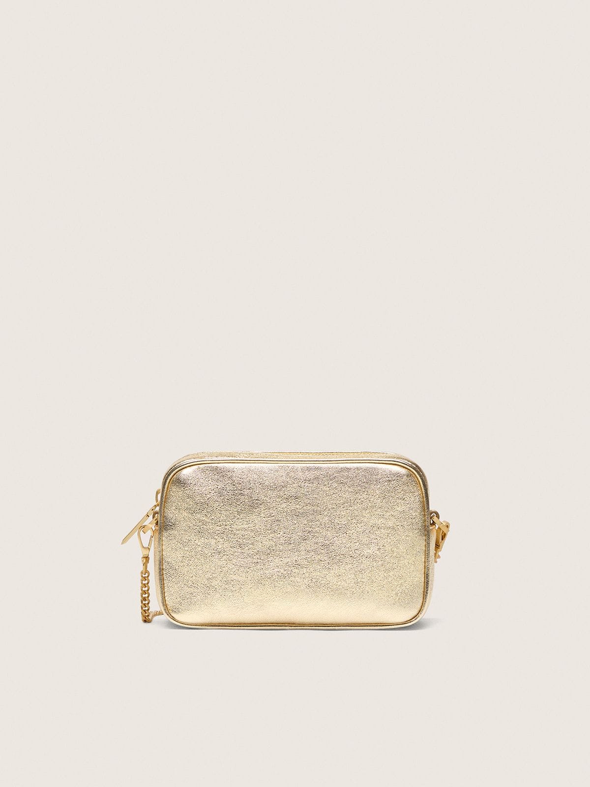 Mini Star Bag in pelle color platino con stella in swarovski