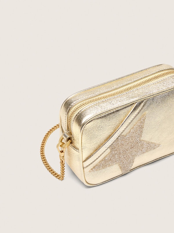 Golden Goose - Mini Star Bag in platinum-colored leather with Swarovski star in 