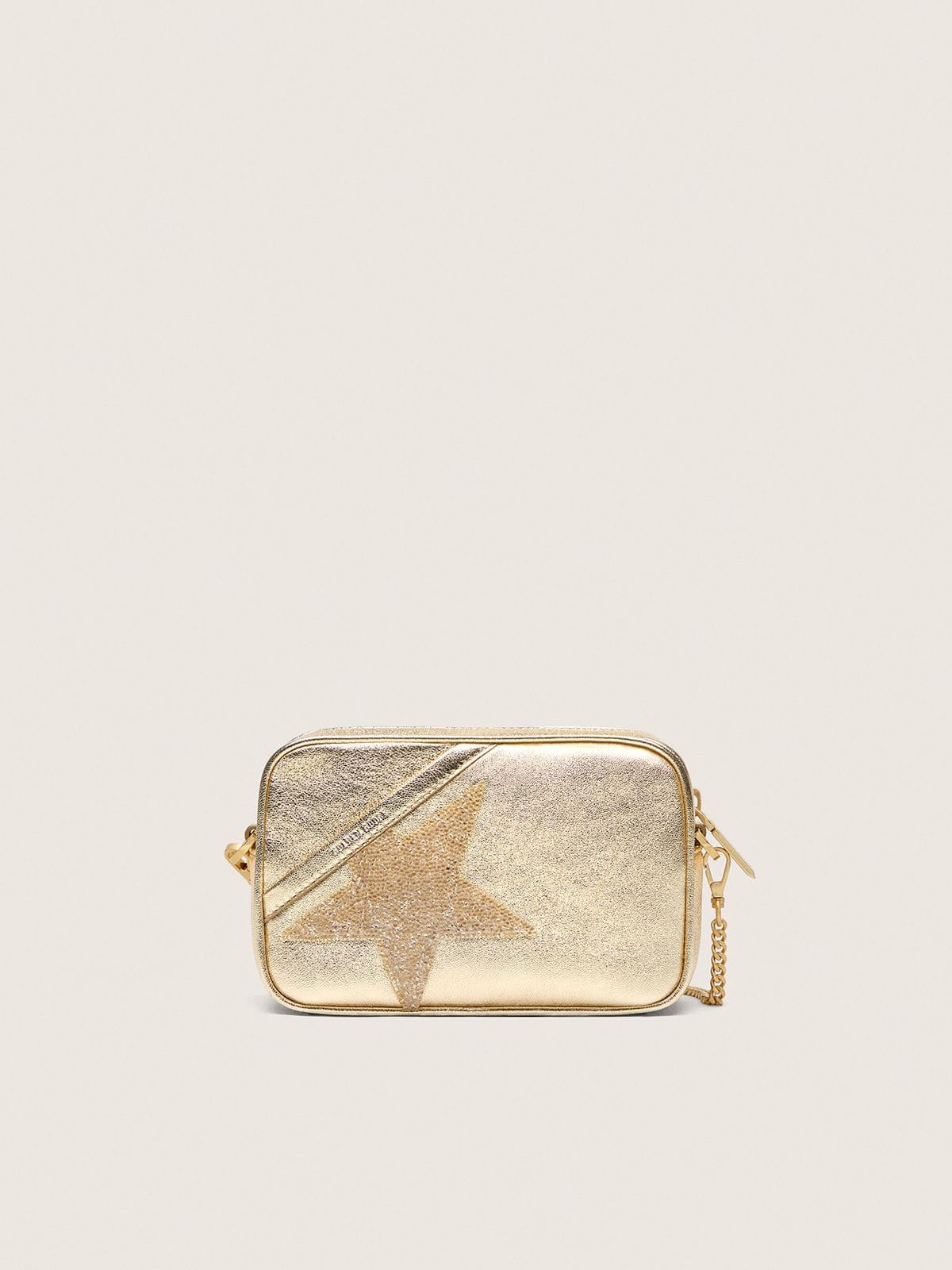 Golden Goose - Mini Star Bag aus platinfarbenem Leder mit Swarovski-Stern in 