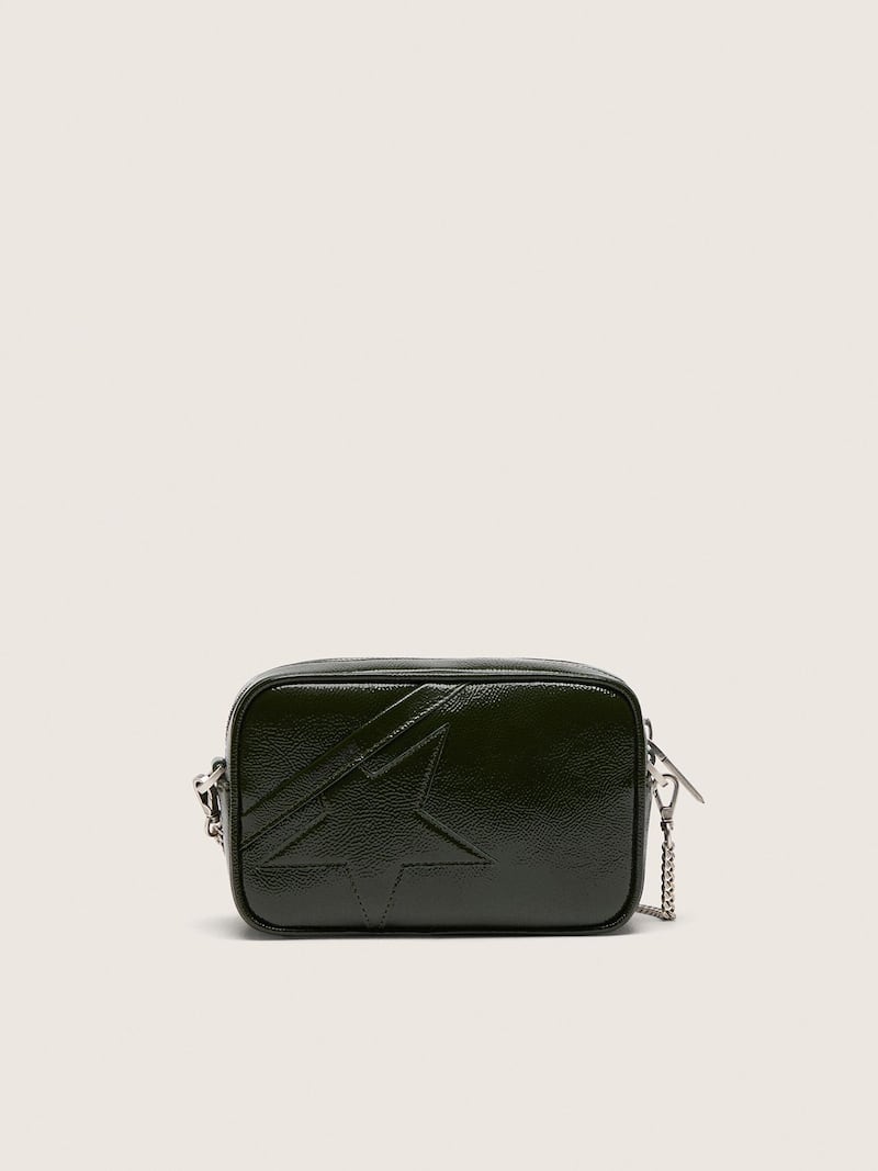 Mini Star Bag in black leather with tone-on-tone star