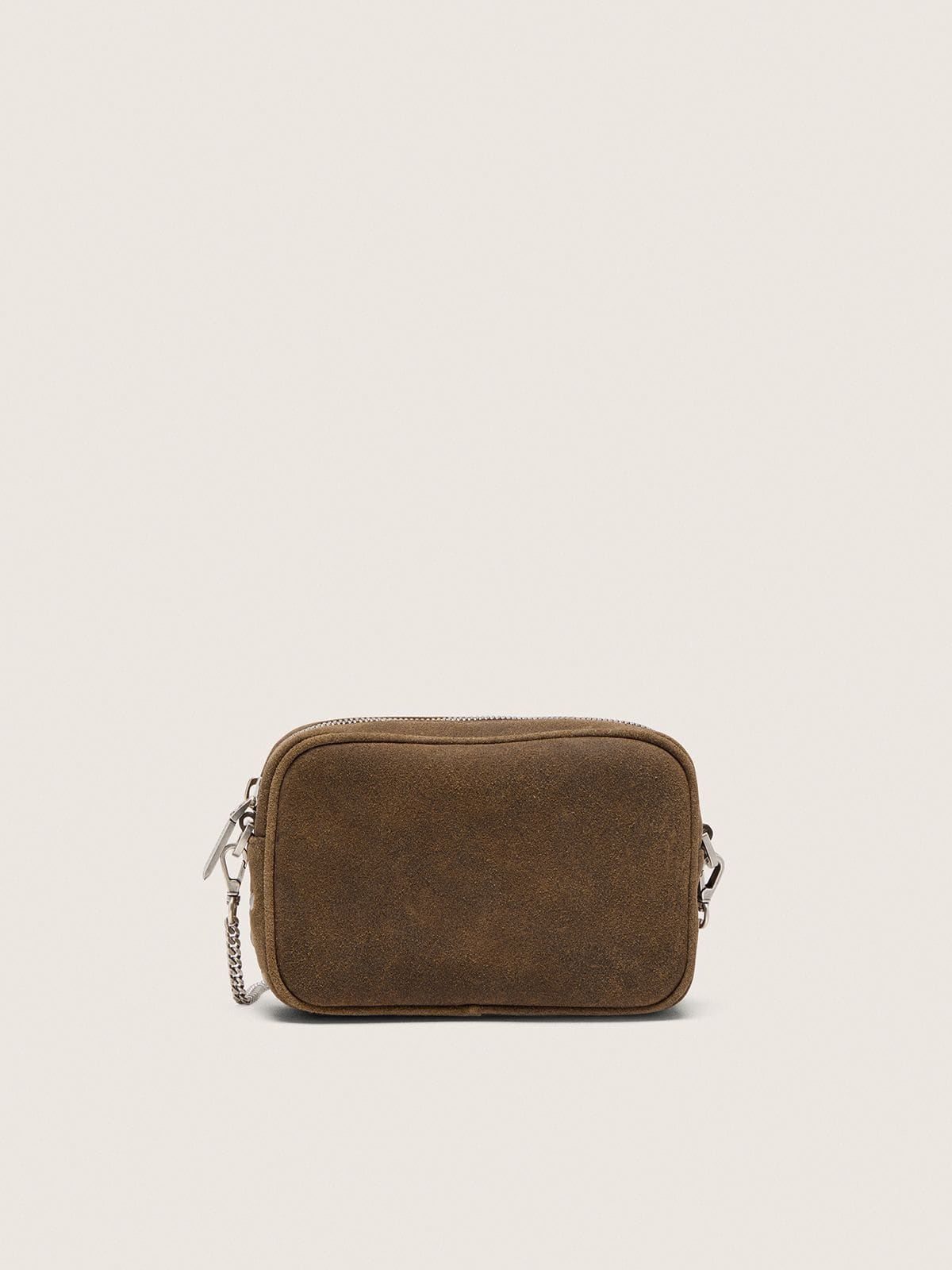 Golden Goose - Mini Star Bag de camur&ccedil;a verde militar com estrela tom sobre tom e tachas aplicadas in 