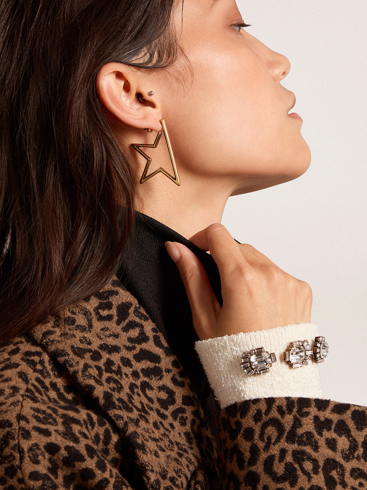 Women s Star Antique Gold Color Pendant Earrings Golden Goose Women s star antique gold color pendant earrings golden goose