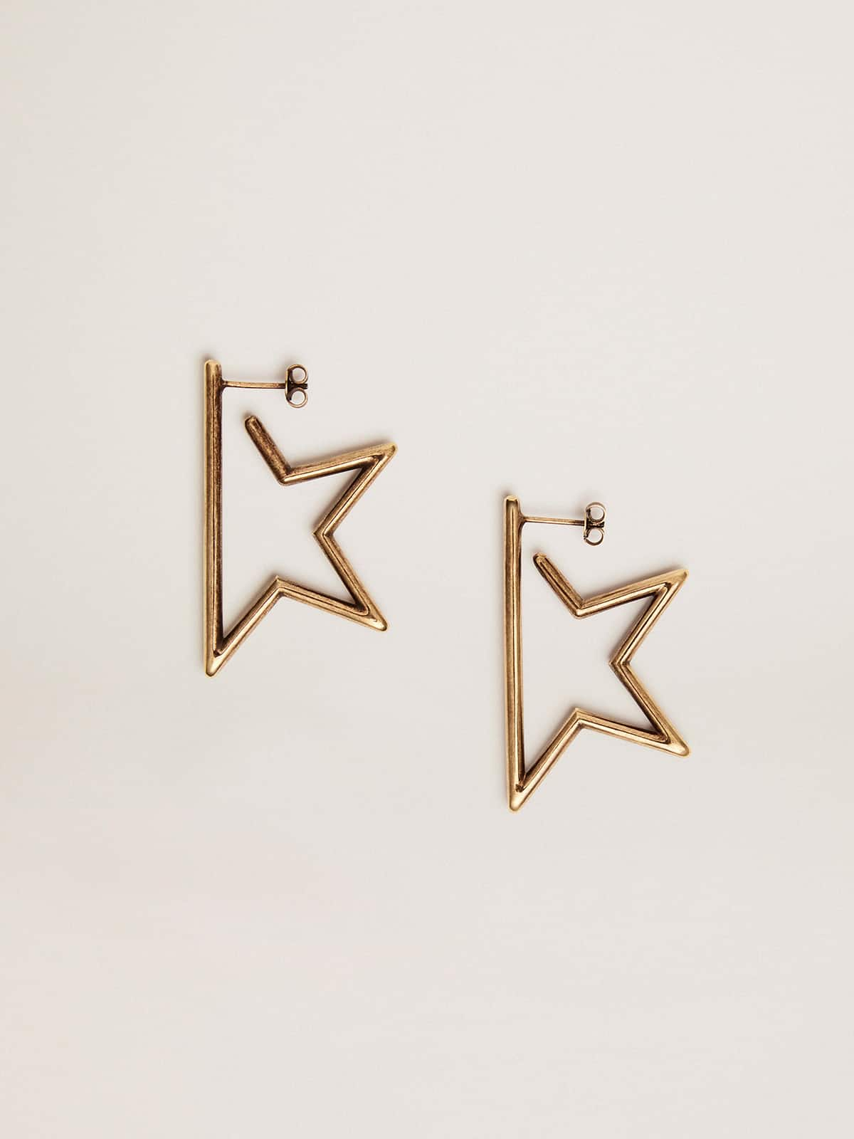 Golden Goose - Women's Star antique gold color pendant earrings in 