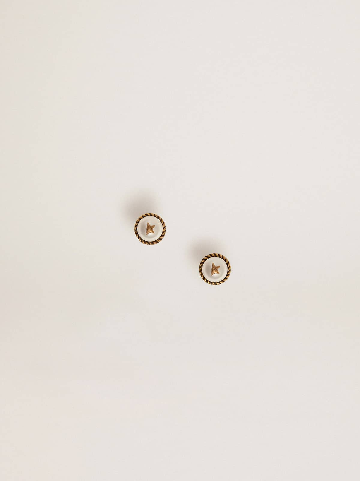 Golden Goose - Women's stud earrings in antique gold color in 