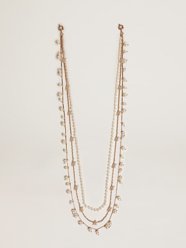 Golden Goose - Women's necklace with four antique gold-colored heritage chains in 