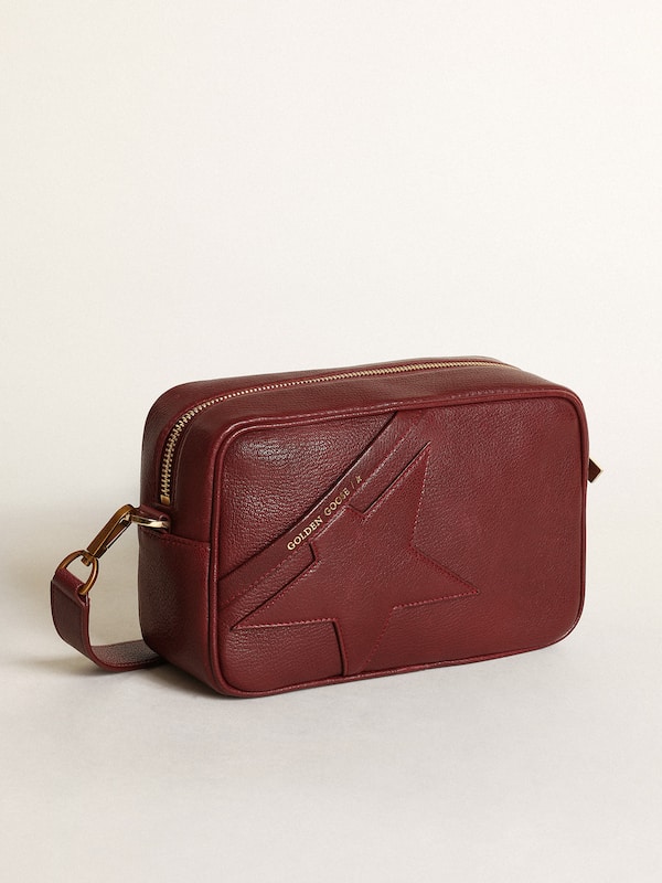 Golden Goose - Women's Star Bag in burgundy leather with tone-on-tone star in 