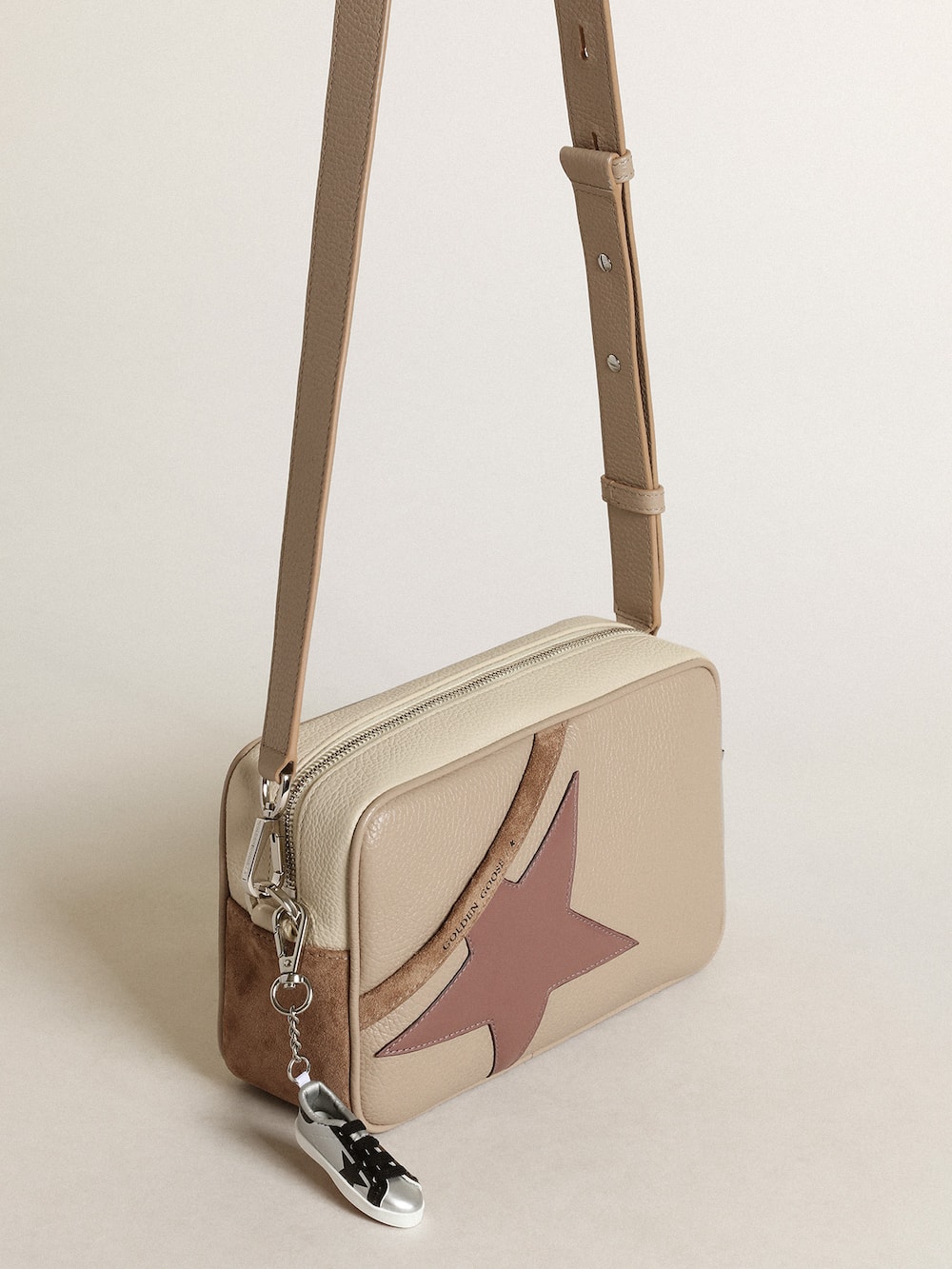 Golden Goose - Star Bag de piel martillada color blanco roto in 