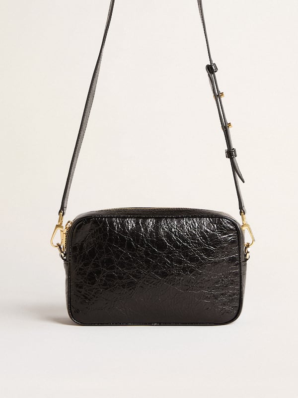 Golden Goose - Star Bag in glossy black leather with tone-on-tone star in 