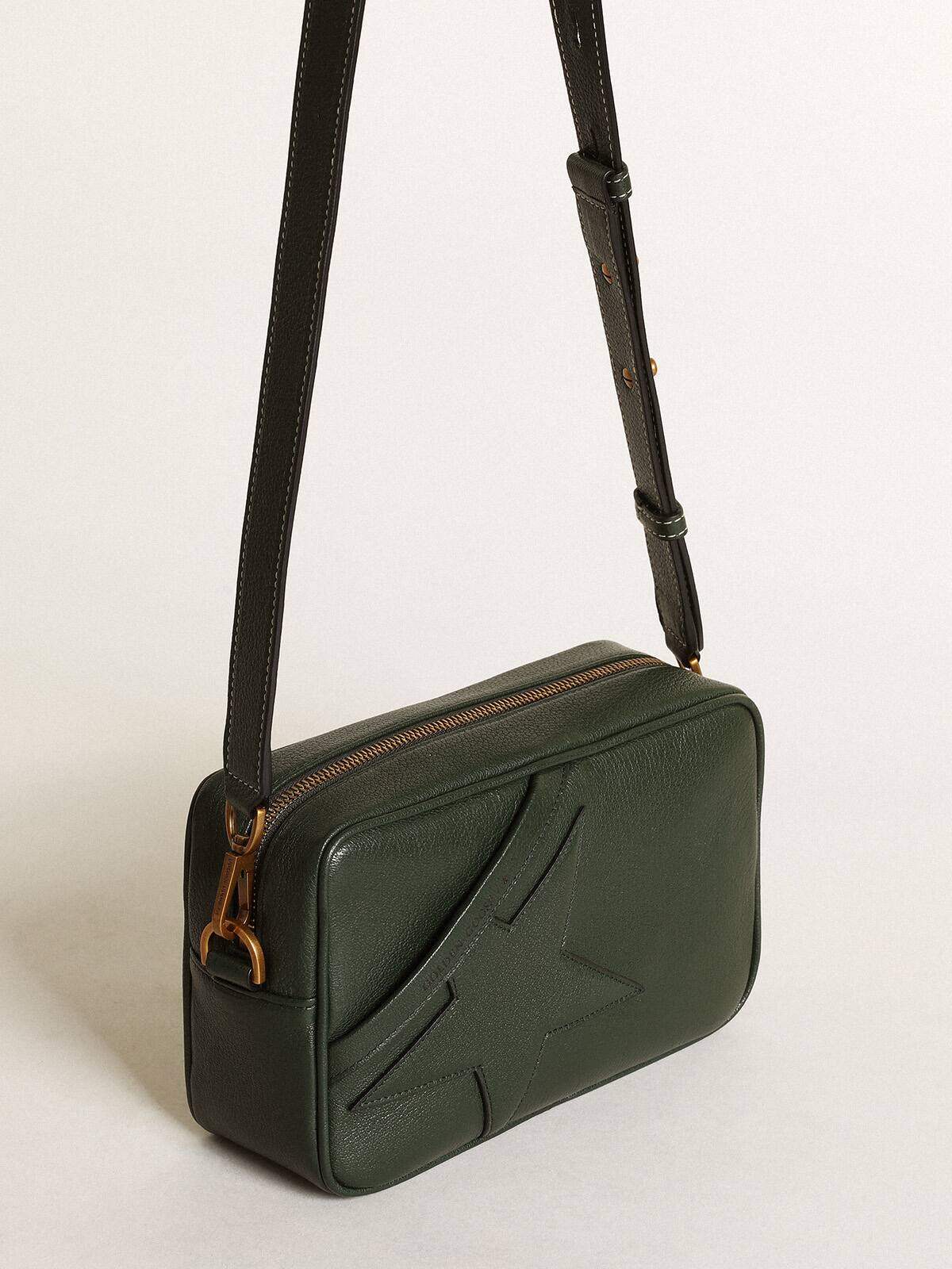 Golden Goose - Women's Star Bag in dark green leather with tone-on-tone star in 