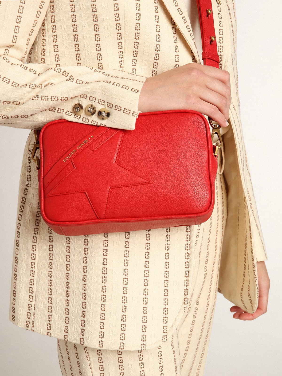 Golden Goose - Women’s Star Bag in bright red leather in 